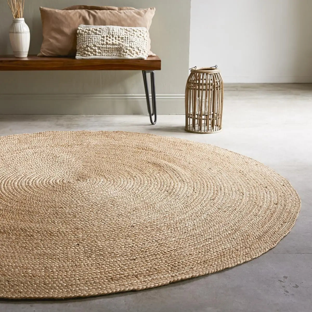tapis rond jute 200cm - Ajoutez une touche de chaleur à votre intérieur –  Heikoa
