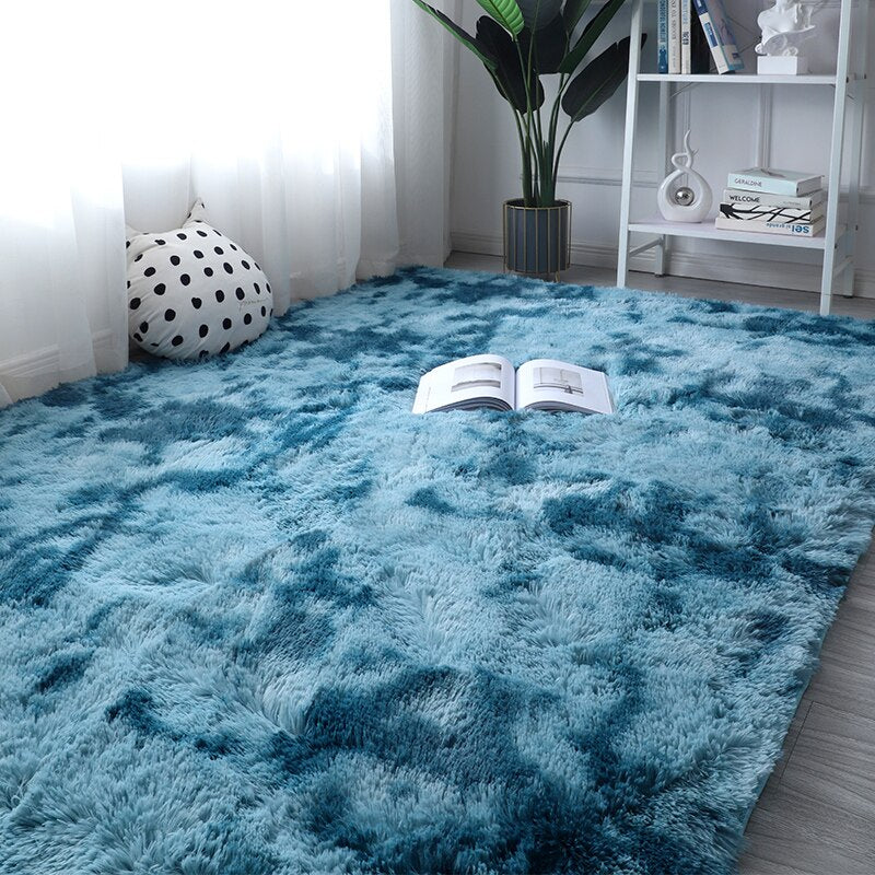 Tapis bleu chambre Heikoa bleu tacheté 50x80 cm