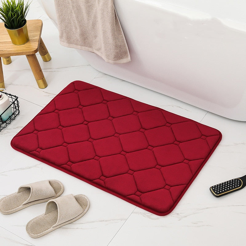 Tapis de bain galet rouge Tapis Heikoa Rouge 40x60cm
