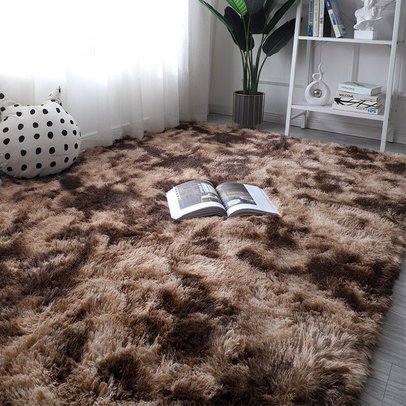 Tapis moelleux chambre Heikoa Marron tacheté 50x80 cm