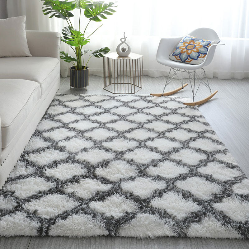 Grand tapis de chambre Heikoa Blanc gris 50x80 cm