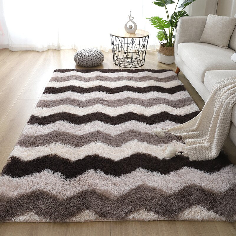 Tapis chambre doux Heikoa Rayure coloré 50x80 cm