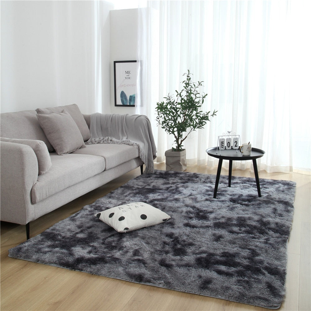 Tapis shaggy noir tache Heikoa CM2003 40x60cm Chine
