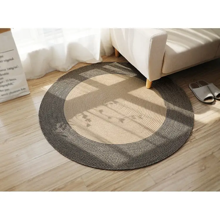 Tapis rond de jute bord noir Tapis Heikoa