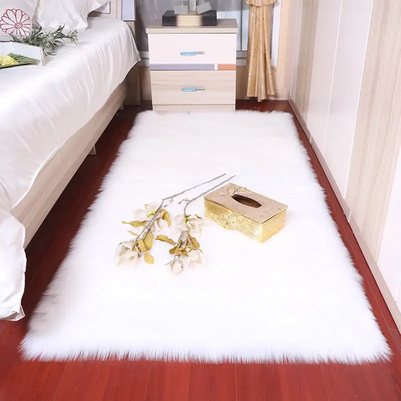 Tapis chambre blanc Tapis Heikoa Blanc 30x30cm trés petit