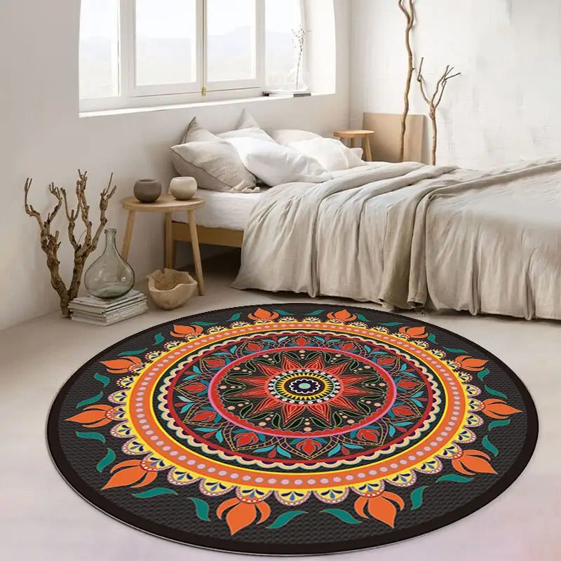 Tapis rond exotique orange Heikoa 80x80cm Orange