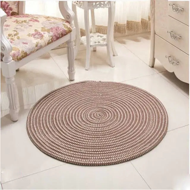 Tapis jute rond brun Tapis Heikoa Brun 40x40cm Petit
