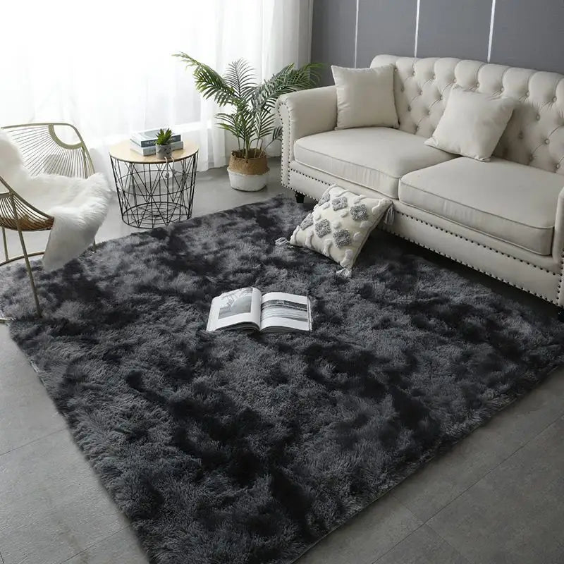 Tapis de salon moelleux tacheté gris et noir Tapis Heikoa Gris et noir 40x60cm