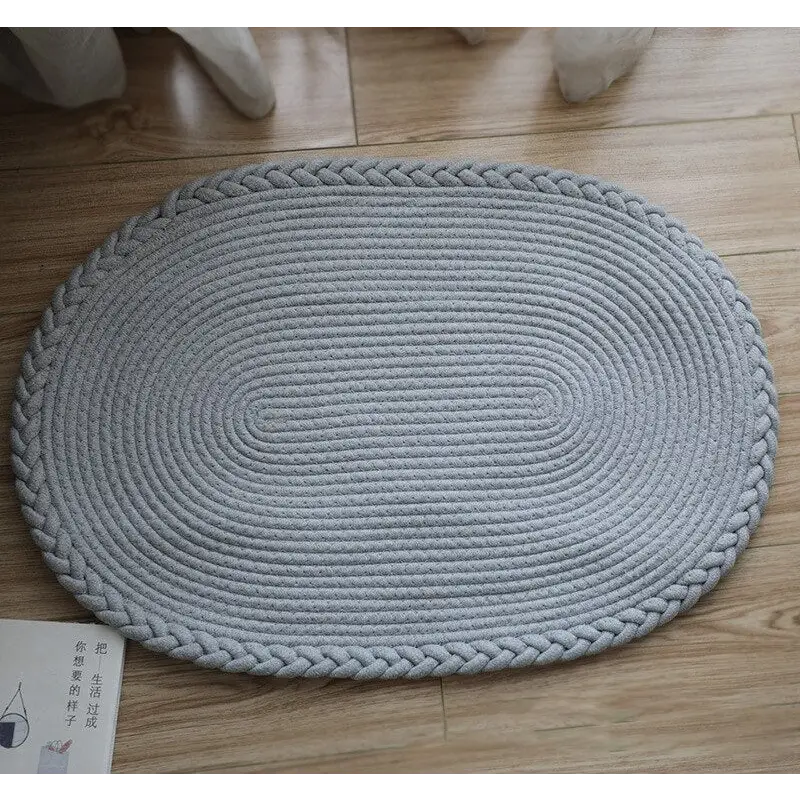 Tapis jute gris ovale Tapis Heikoa