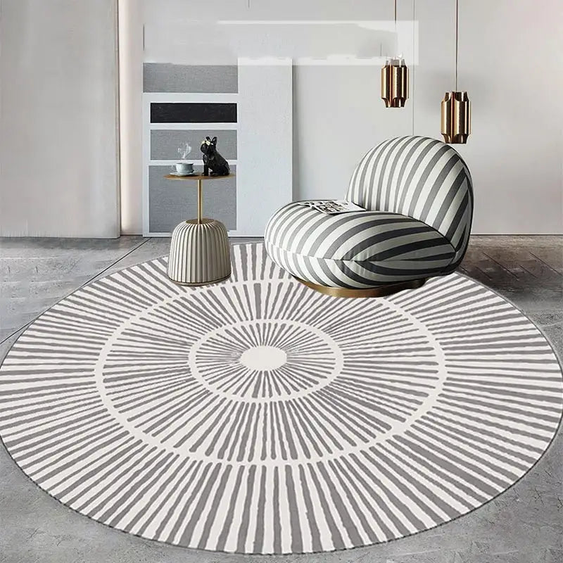 Tapis rond NORDIQUE noir Heikoa Style Nordique 80x80cm
