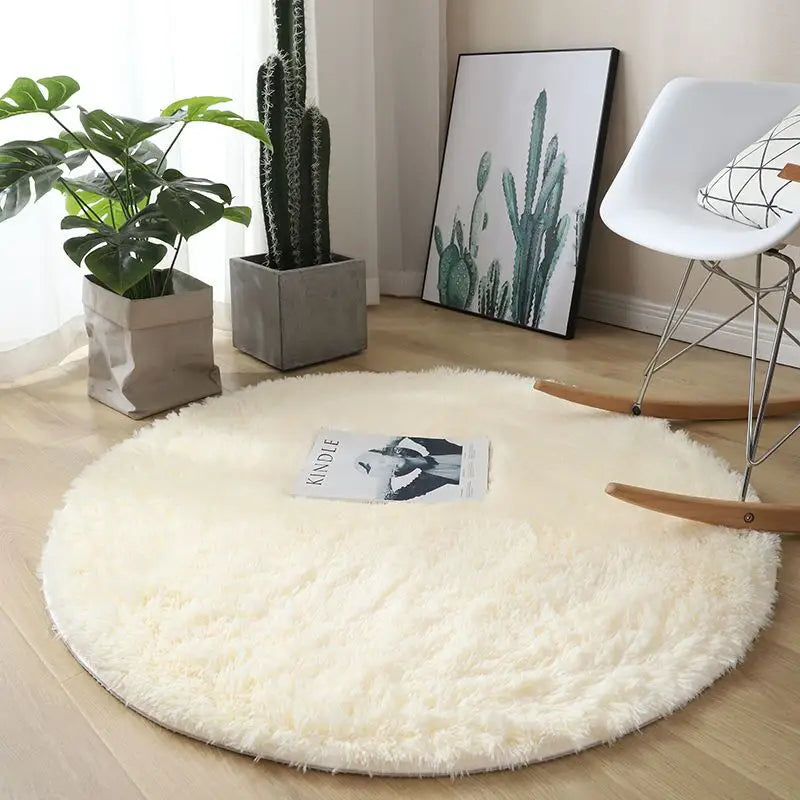 Tapis rond shaggy crème Heikoa Crème Diameter 60cm