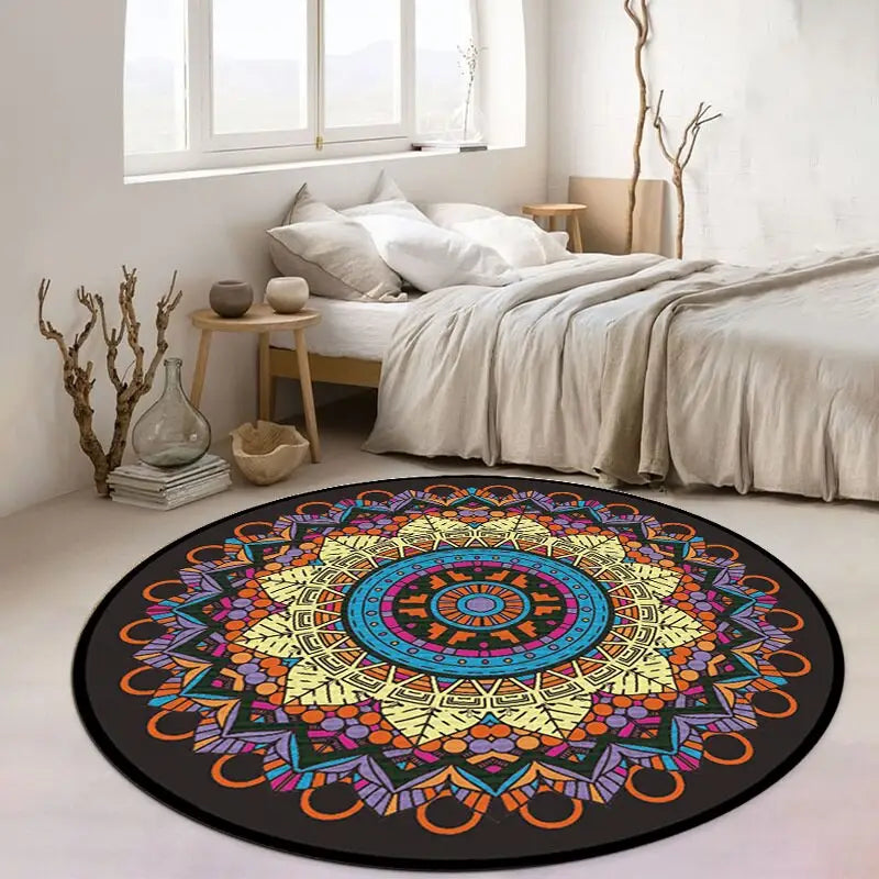 Tapis rond exotique coloré Heikoa 80x80cm Coloré