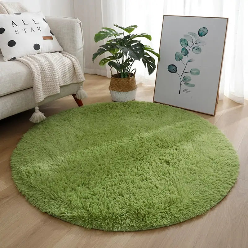 Tapis shaggy rond vert Heikoa Vert Diamètre 60cm