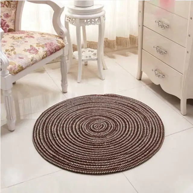 Tapis jute rond marron Tapis Heikoa Marron 40x40cm Petit
