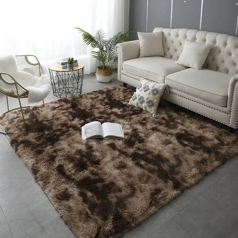 Tapis de salon moelleux tacheté brun et beige Tapis Heikoa Brun et Beige 40x60cm