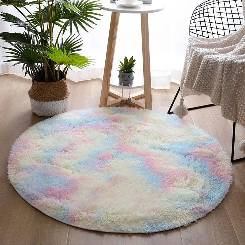 Tapis rond shaggy coloré Heikoa Coloré Diamètre 60cm