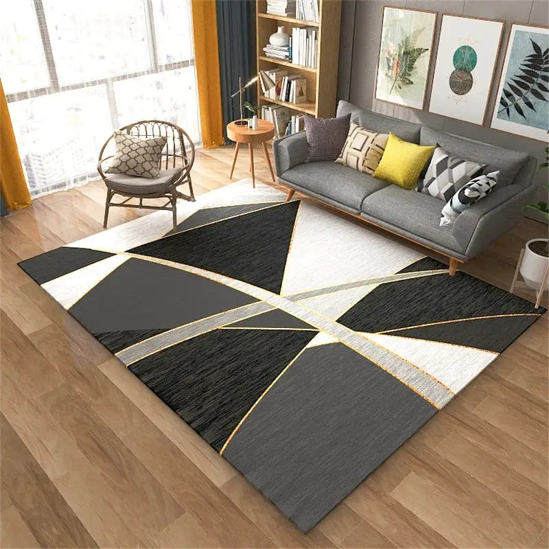 Tapis moderne noir Heikoa