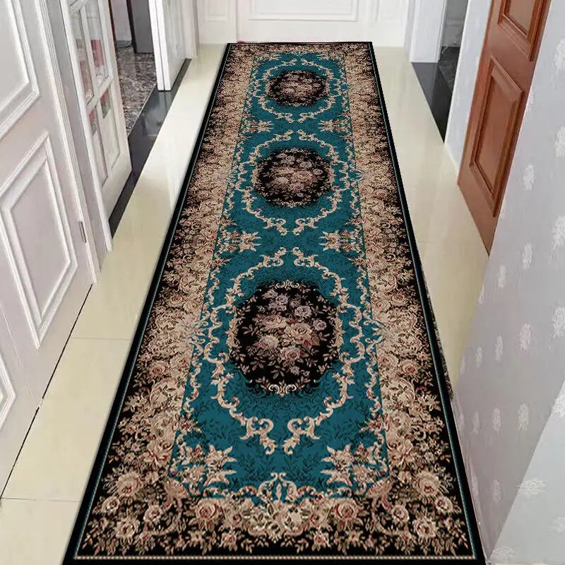 Tapis de couloir bleu marron Tapis Heikoa H 60x100cm