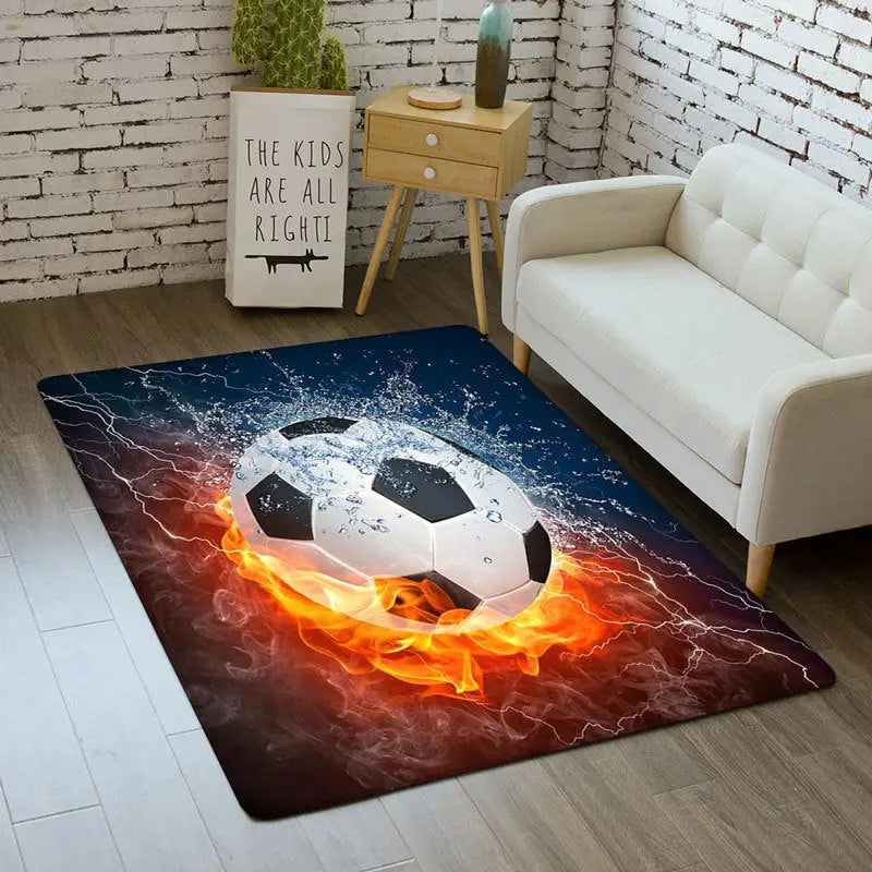 Tapis football bleu et rouge Tapis Heikoa 3 40x60cm