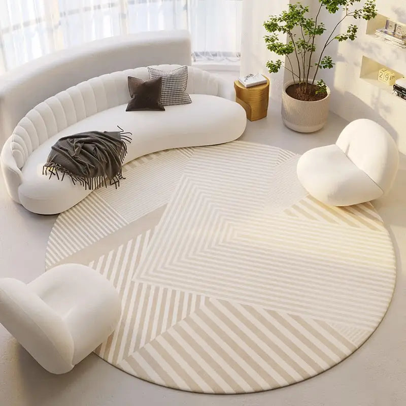 Tapis Rond Salon Design - Ajoutez une touche de modernité à votre espace de  vie – Heikoa