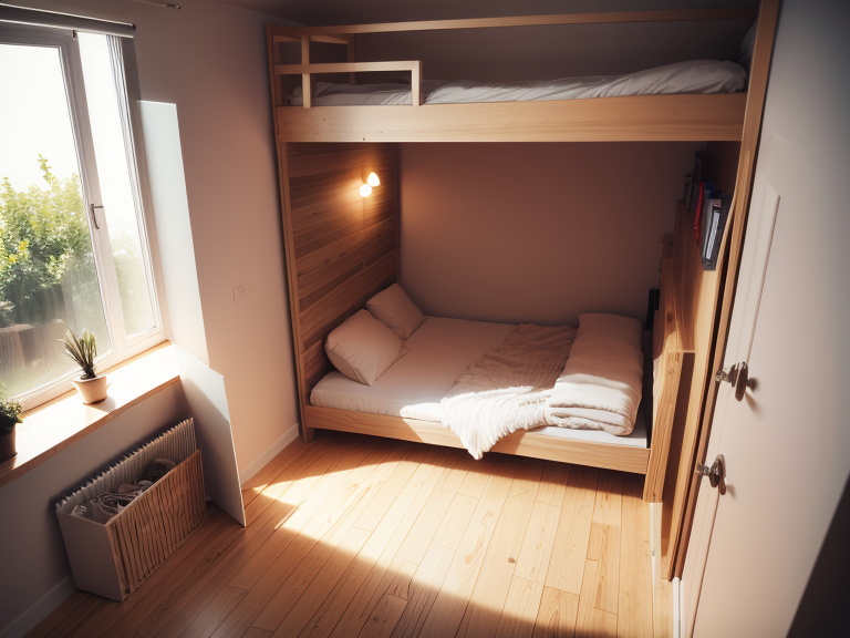 Chambre de 10 m² aménagée avec lit compact et rangements optimisés