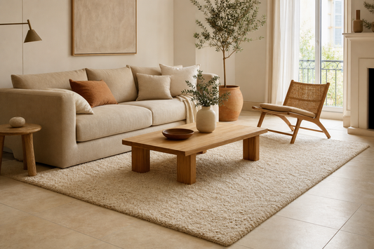 Tapis sur carrelage : rÃ©chauffer le salon sans alourdir le sol