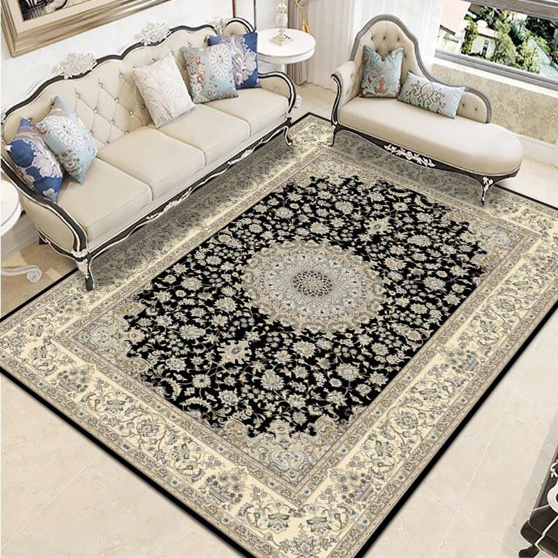 Tapis persan noir  Heikoa Noir et blanc 100x160cm 