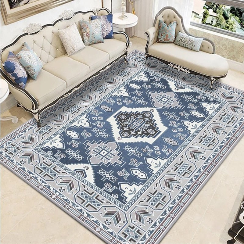 Tapis persan moderne  Heikoa Bleu blanc 100x160cm 