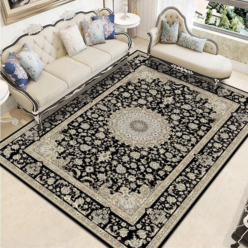 Tapis style persan  Heikoa Blanc et noir 100x160cm 