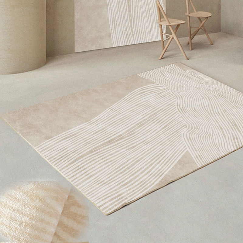 Grand tapis beige salon  Heikoa Plush 4 60x90cm 