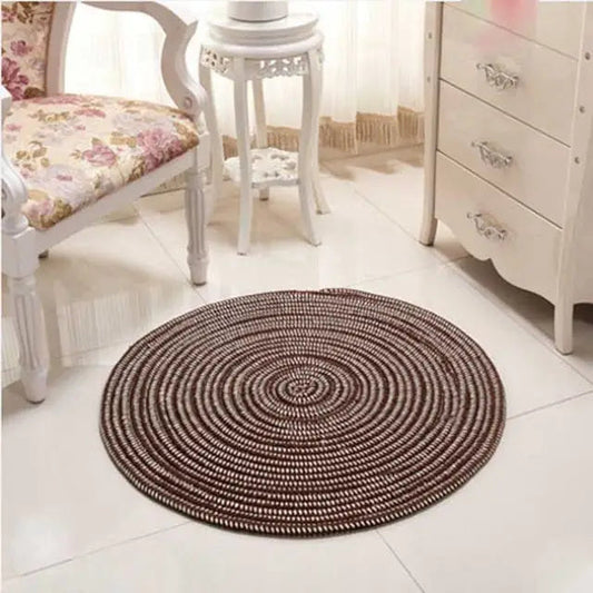 Tapis jute rond marron Tapis Heikoa Marron 40x40cm Petit 