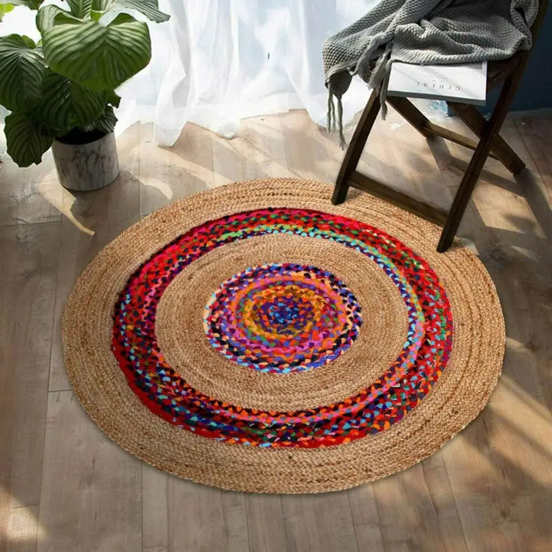 Heikoa - Tapis rond jute coloré
