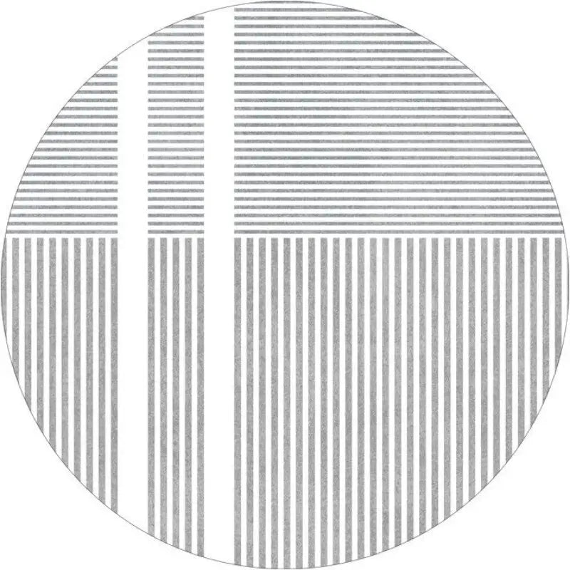 Luxueux tapis moderne à bande blanche Tapis Heikoa 9 60x60cm 