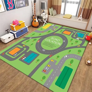 Tapis Circuit Voiture Enfant Pliable 100x150 Cm - Scène Urbaine Éducative, Antidérapant Et Doux - Pour Chambre Et Salle De Jeux